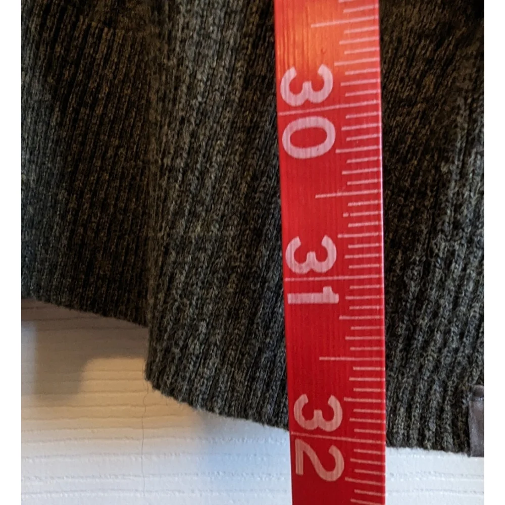Eddie Bauer Sweater Men 2XL Cotton Merino Wool Long Sleeve V Neck Pullover Gray